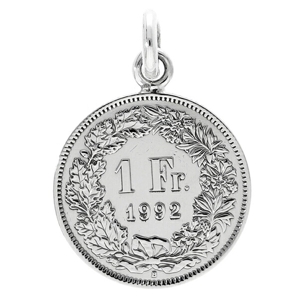 コイン 1フラン硬貨 スイス ペンダントトップ チェーンなし 硬貨