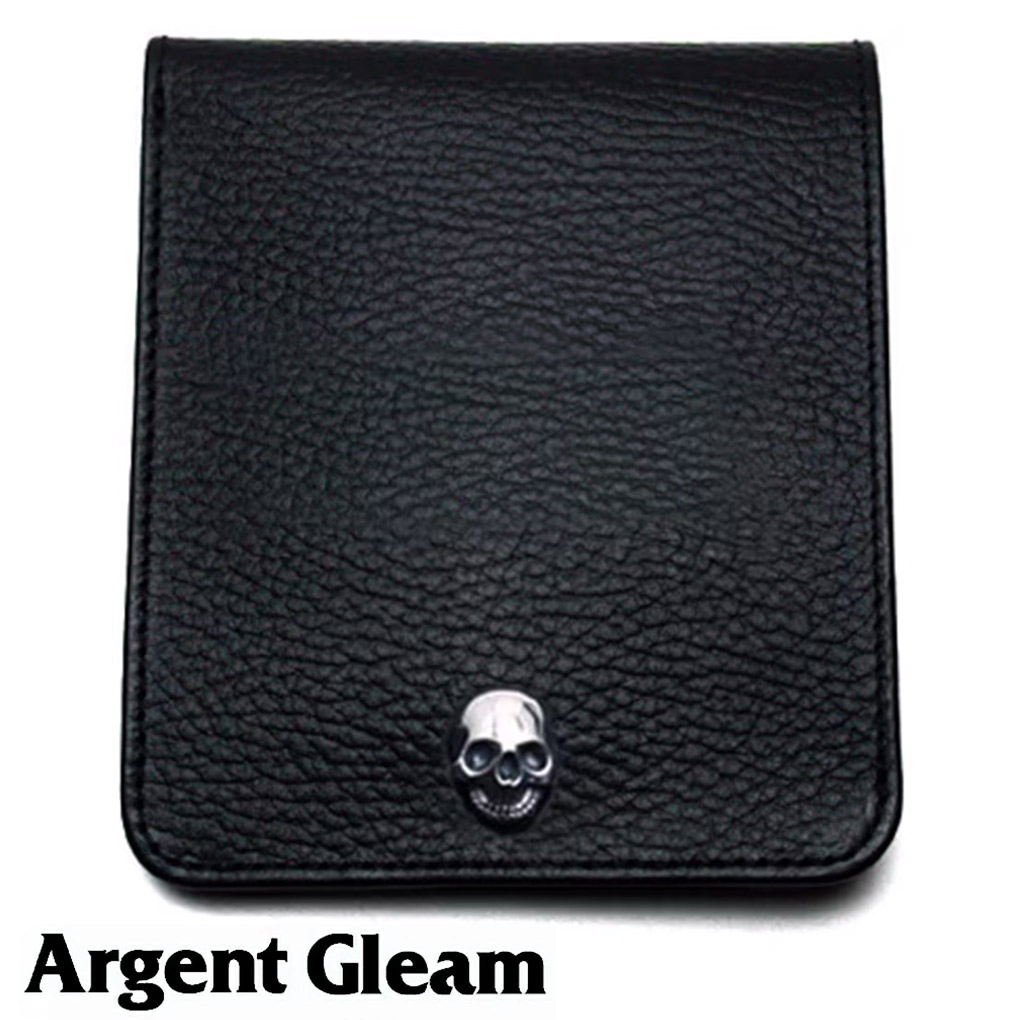 Argent Gleam ショート ウォレット 財布 シルバー 925 スカル ボタン
