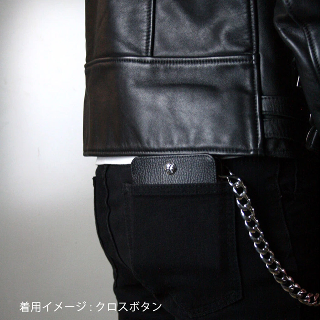 Argent Gleam ショート ウォレット 財布 シルバー 925 スカル ボタン