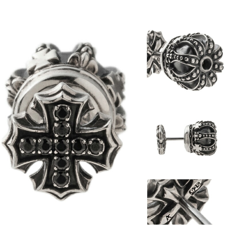 ARTEMIS KINGS クロスピアス(片耳用) 美品 メンズ シルバー925 ARTEMIS KINGS アルテミスキングス クロス クラウン ピアス 1P