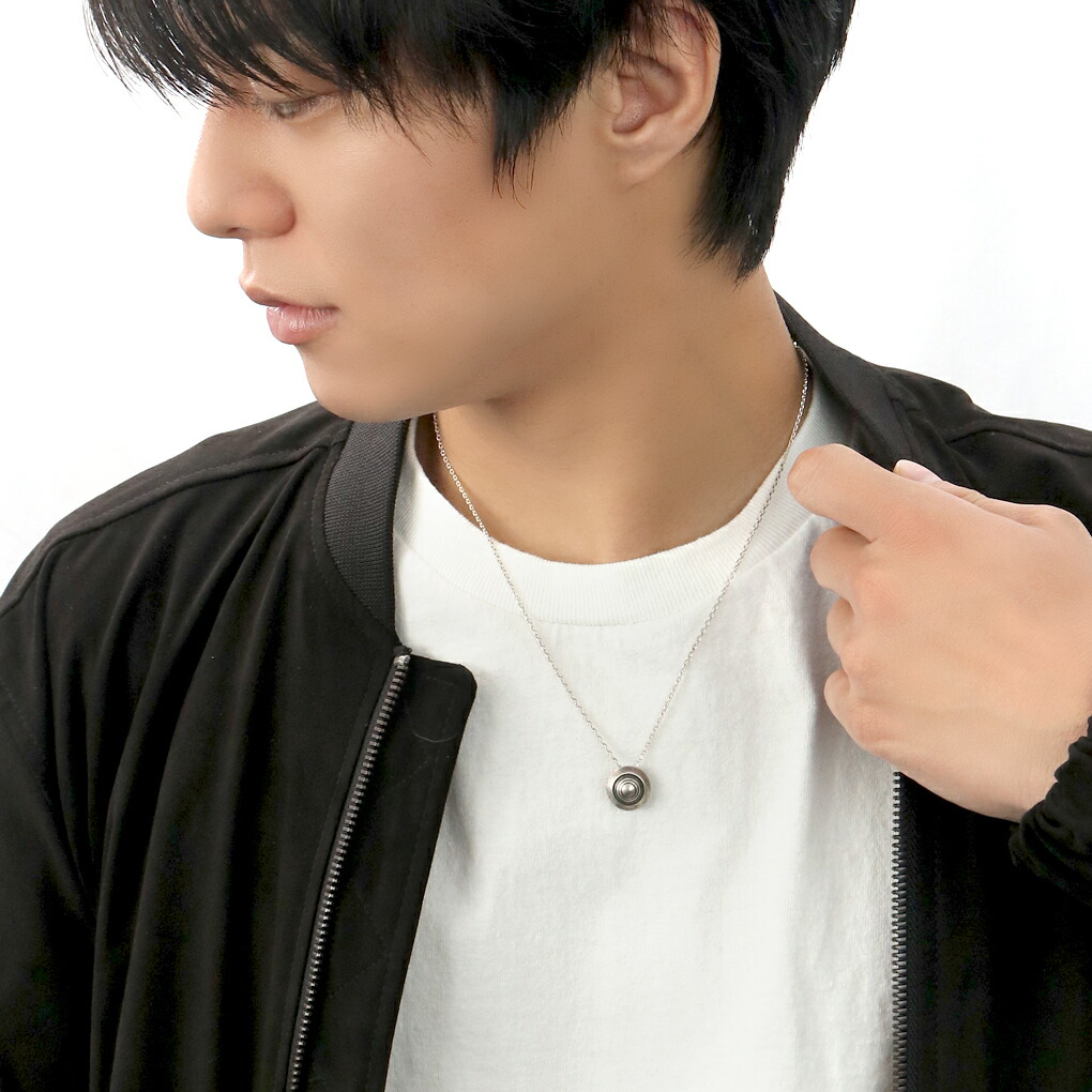 Blue Cat 円 ネックレス ペンダント メンズネックレス シルバー 925