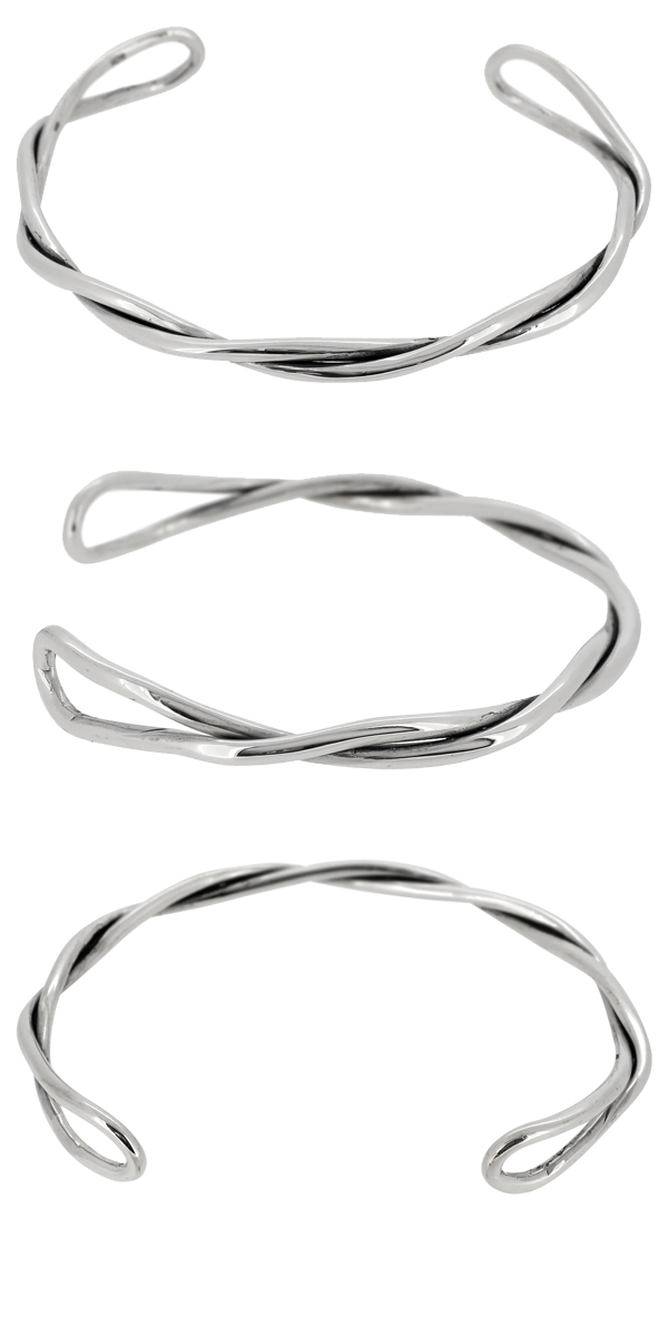 ナロー ツイスト シルバーバングル シルバーアクセサリー メンズ