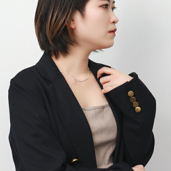 長さ40cm　幅3.4mm　フィガロシルバーチェーン　SV925　フィガロ　ペンダント/ネックレス用 フィガロチェーン シルバーチェーン 3.4mm 50cm シルバー925