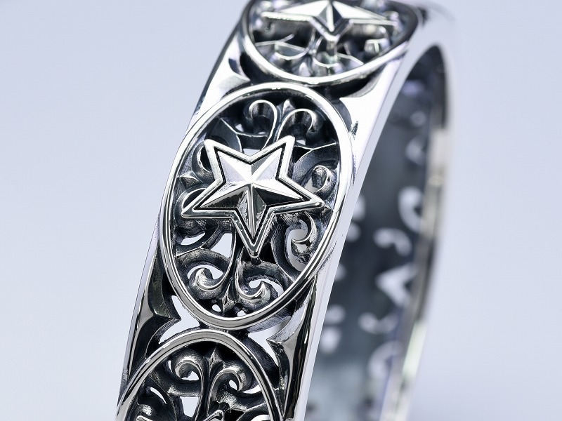 スターリング デザインシルバーバングル sv925 ヴィンテージジュエリー 刻印 Sterling Silver Cuff Bangle / ヴィンテージ シルバー バングル