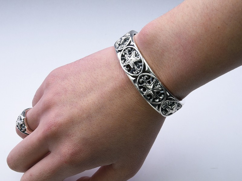 スターリング デザインシルバーバングル sv925 ヴィンテージジュエリー 刻印 Sterling Silver Cuff Bangle / ヴィンテージ シルバー バングル