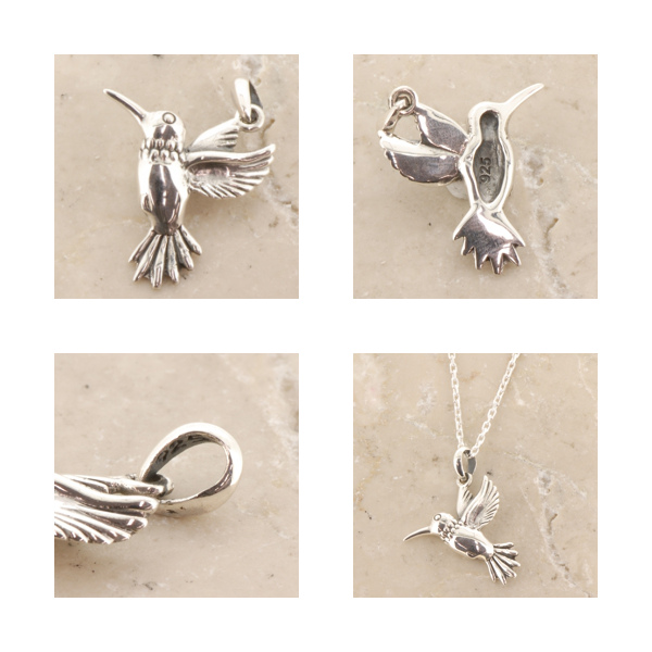 ハチドリ シルバー ネックレス ペンダント ペンダントトップ 鳥