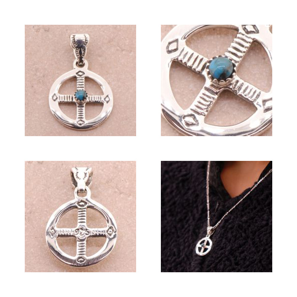 ホイール ペンダントトップ(チェーンなし) ネイティブ ターコイズ