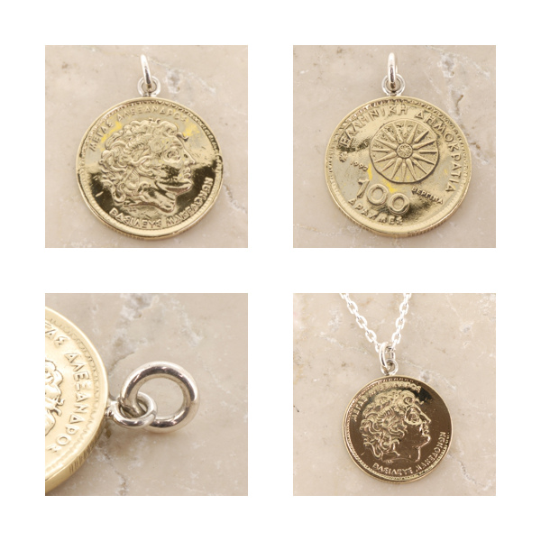 コイン ペンダントトップ(チェーンなし) 100ドラクマ硬貨 ギリシャ