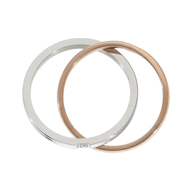 ピンクゴールド 2mm幅 2連 リング 11号 バイカラー 2本 サージカル