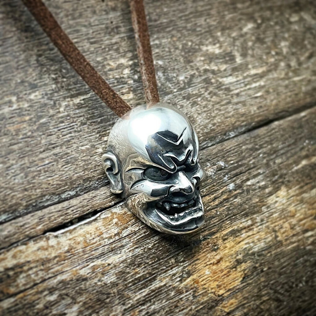 聖 HIJIRI 顰 しかみの面のペンダント Noh mask “Shikami” pendant