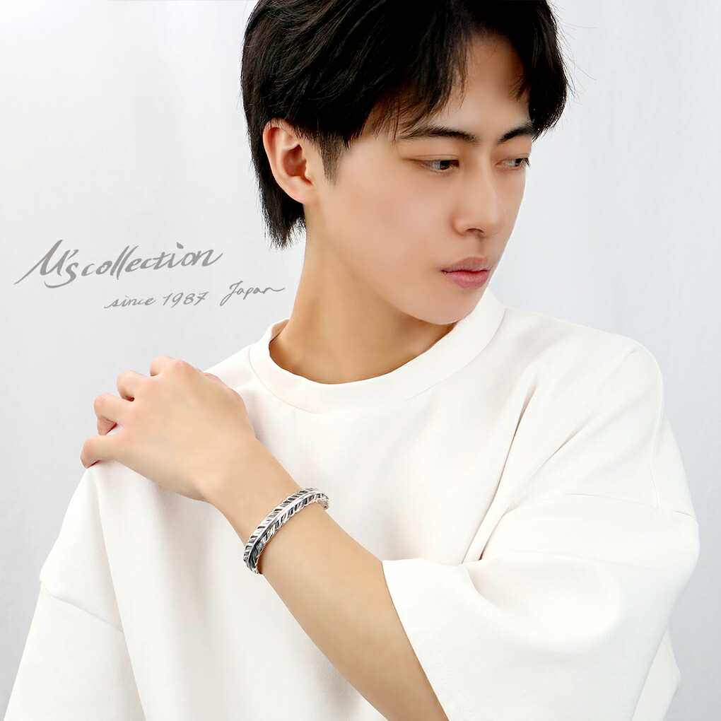 M's collection エムズコレクション フェザー バングル シルバー