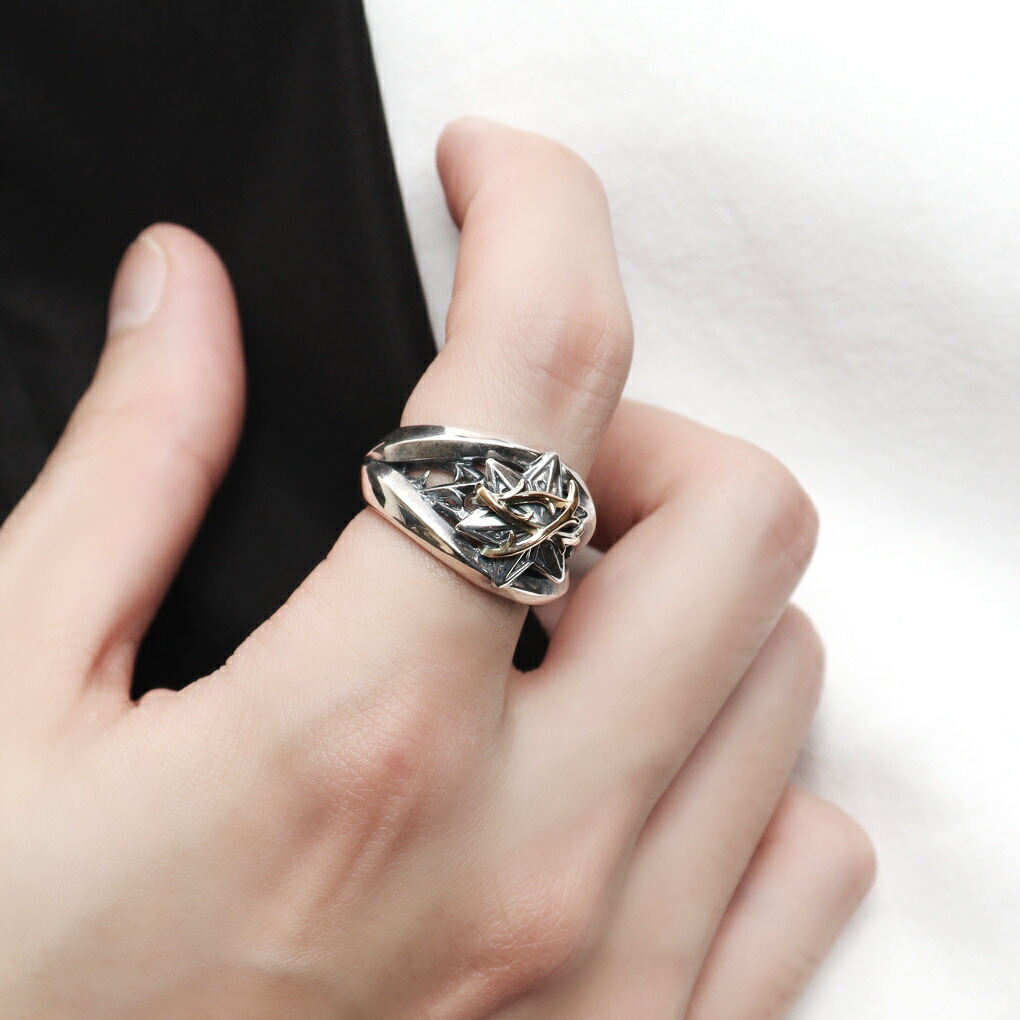 M's collection エムズコレクション THORN 六芒星 茨 リング 指輪 9