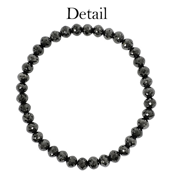 52カラット 天然ブラックダイヤモンド ブレスレット 幅5.6mm 18cm