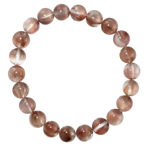 レッドルチルクォーツ ブレスレット 8.7mm 18cm 高品質 メンズM