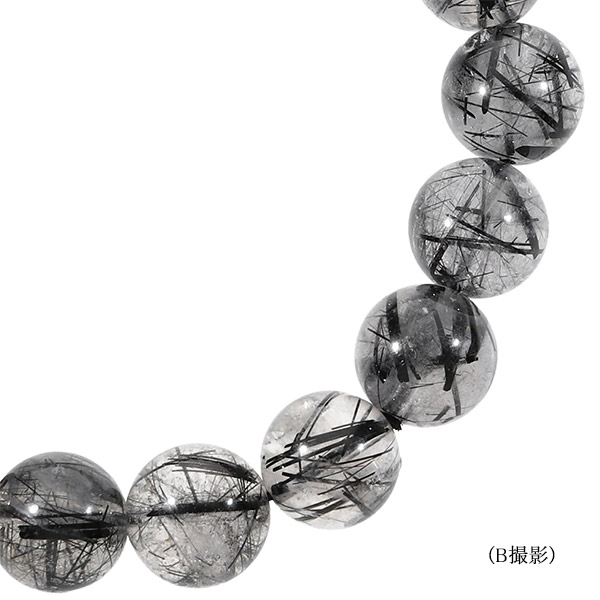 ブラックルチルクォーツ ブレスレット 11mm 18.5cm メンズL レディース