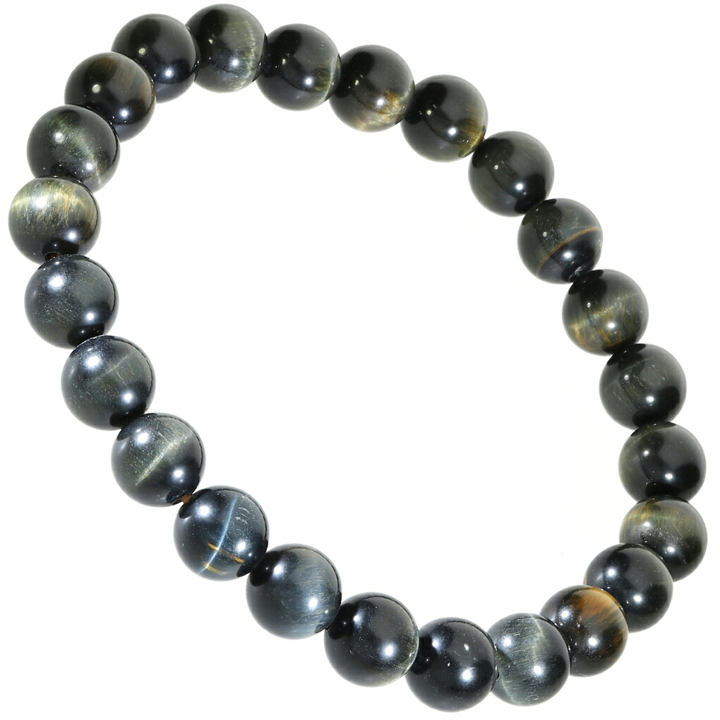 ブルー イエロー タイガーアイ ブレスレット 8mm 17.5～18.5cm M～LL
