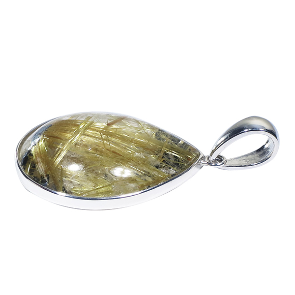 プラチナルチルクォーツ ペンダントトップ シルバー 雫 ヘッド トップ