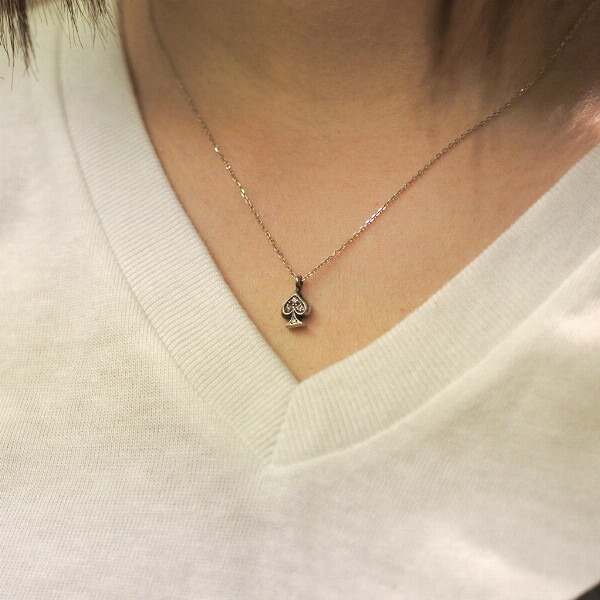 PUERTA DEL SOL トランプ スペード ネックレス(チェーン付き) シルバー