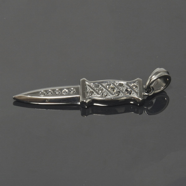 PUERTA DEL SOL 両刃 ダガーナイフ ブーツナイフ ブラック ペンダント