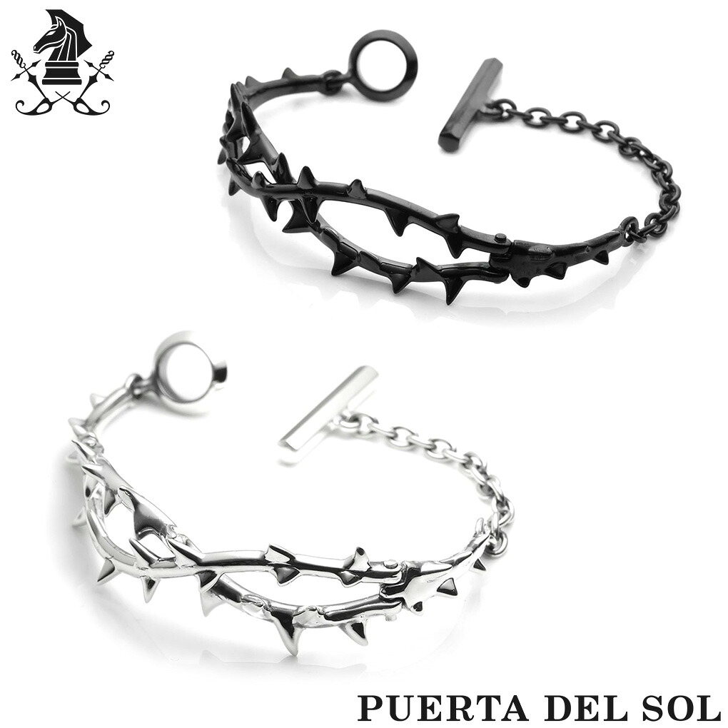 PUERTA DEL SOL 茨 イバラ ライン シルバー ブレスレット メンズ