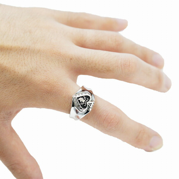 PUERTA DEL SOL トランプ スペード チェス ナイト ロック リング(7号