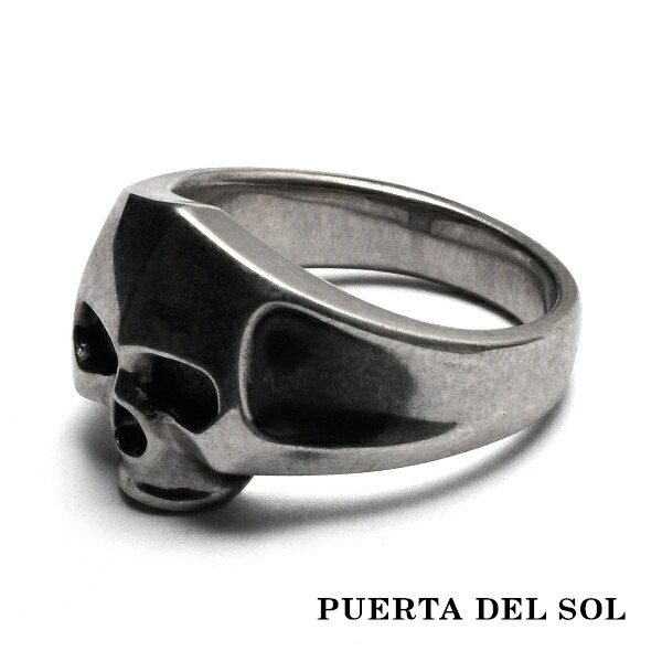 PUERTA DEL SOL エッジ ソリッド スカル リング(9号～23号) シルバー