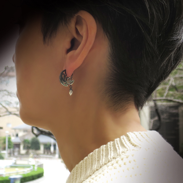 シルバーピアス 仁 -ZIN- 月 tuki 1P 片耳用 シルバー925 蓮