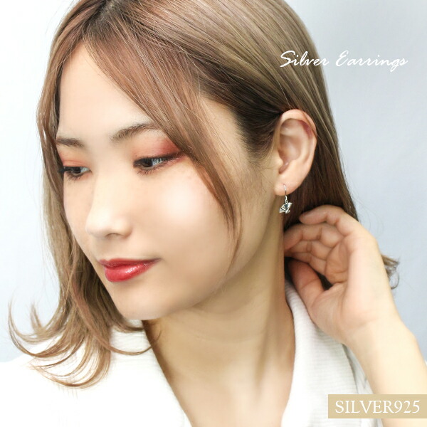 ピアスクラブ コムのフックピアス 両耳 揺れる 扇子 和風 フックピアス 2P 両耳用 シルバー925 ピアス