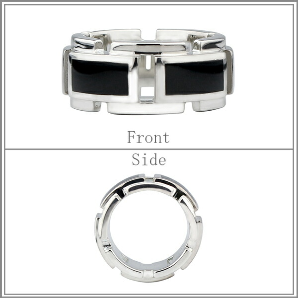 entiere オニキスプレート シルバーリング 14～18号 シルバー925メンズ