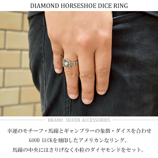 GRAN DEUR グランデュアー ホースシュー ダイス シルバーリング 15～19