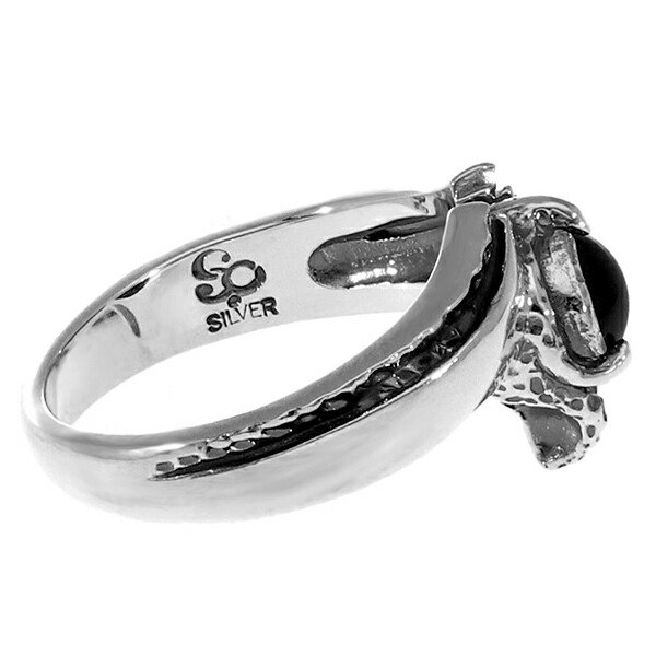 スプルーシュ オニキス 一粒 シルバー リング 9~18号 指輪 メンズ