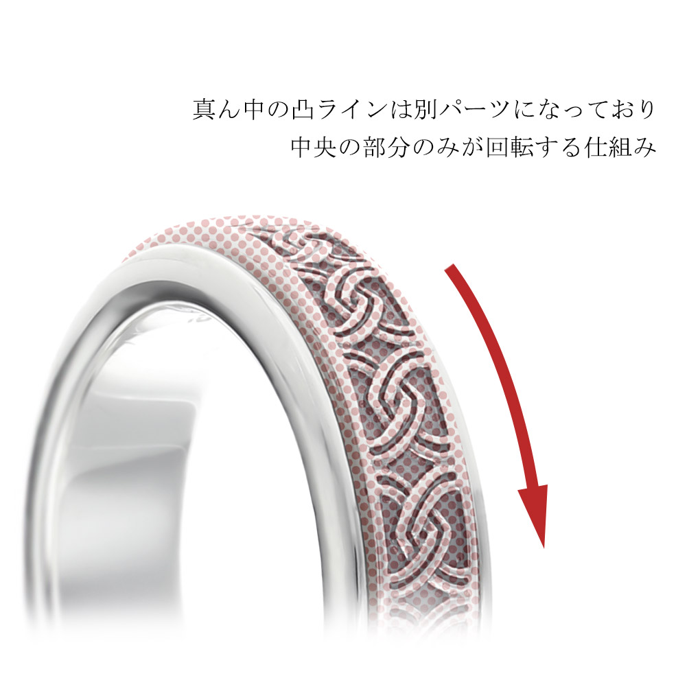 ケルト模様 回転 シルバー リング 指輪 17～27号 メンズリング 回る