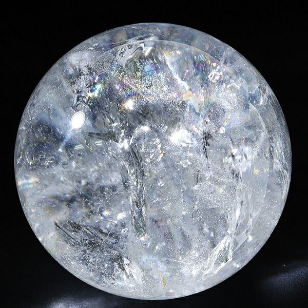 ★虹入り水晶 丸玉 水晶玉 レインボー スフィア 天然石 パワーストーン 虹入り 水晶 丸玉 約46mm 穴なし 天然石 パワーストーン スフィア 水晶