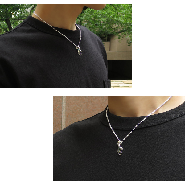 ヤモリ トカゲ ペンダント (45cmチェーン) シルバー925 ネックレス