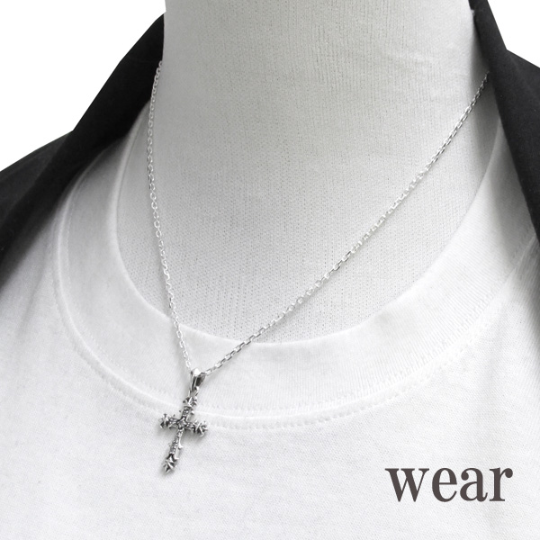 リバーシルブル クロス ジルコニア シルバーネックレス SILVER925