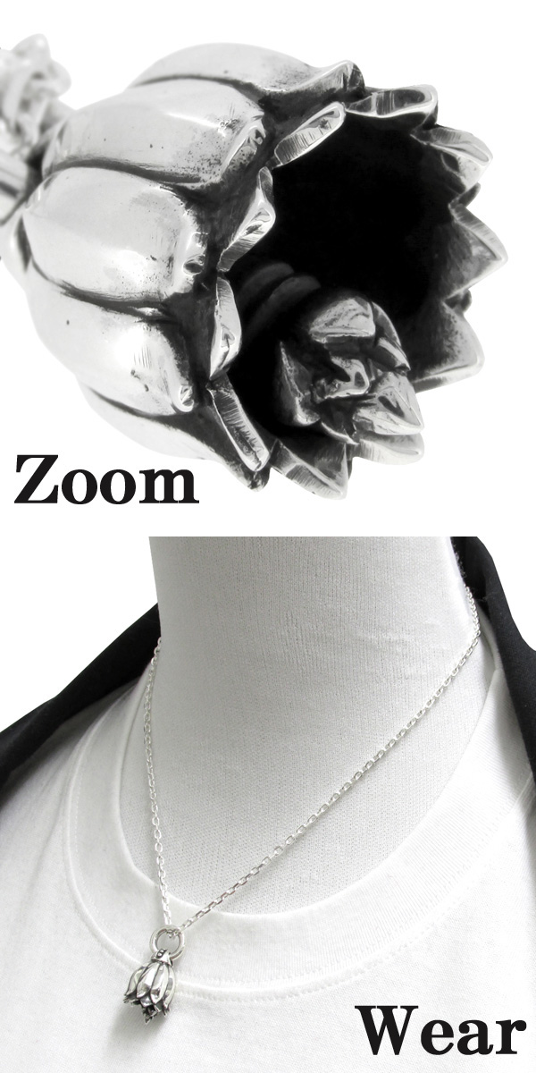 フラワー ベル シルバー ネックレス 925 銀の蔵 メンズ 男性用