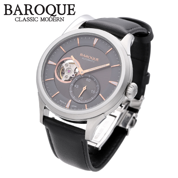 BAROQUE 腕時計 ブランド ウォッチ GENTILE BA3002S-13B ジェンティーレ 時計 メンズ 紳士 かっこいい 自動巻き スケルトン 本革ベルト