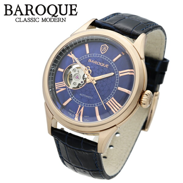 BAROQUE ブルー マザーオブパール 腕時計 ブランド ウォッチ MADE IN JAPAN SERIES BA3004RG-58NV 時計 メンズ 紳士 かっこいい 自動巻き