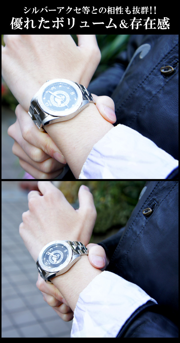 ヴォルテージ 腕時計 STUDS METAL スタッズメタル VO-014S-02M VOLTAGE(ヴォルテージ) ⁄ 腕時計⁄アナログ⁄ステンレス⁄BLK⁄SLV⁄VO-014