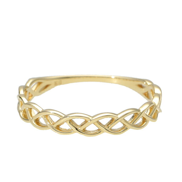 K18 編み込み ゴールド リング 18金 18k 指輪 地金 スパイラル ねじれ