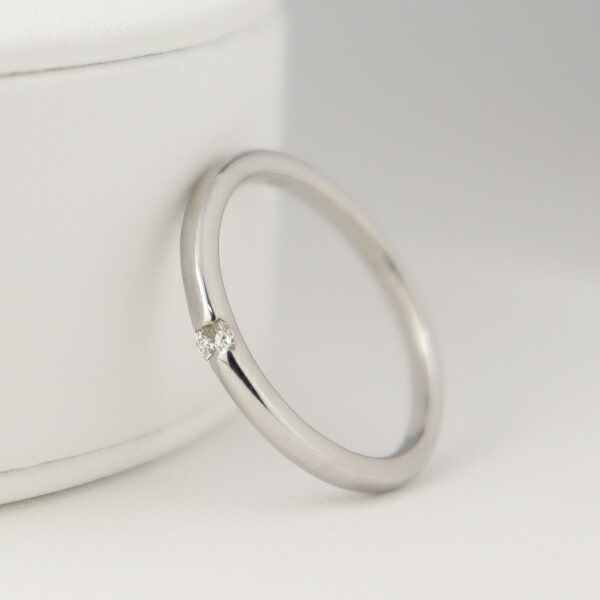 K18 一粒 ダイヤモンド 甲丸 ゴールドリング 18金 18k ゴールド リング