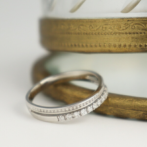 楽天市場】リング ダイヤモンド 18金 18k ハーフエタニティ