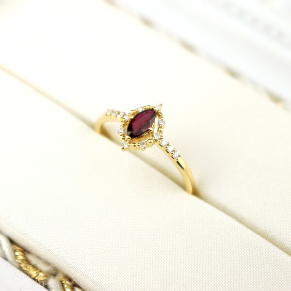 K18 ルビー ダイヤモンド リング 指輪 18金 18k ゴールド 一粒