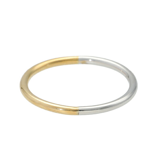 K18 PT900 バイカラー 地金 リング 指輪 ゴールド プラチナ 2色