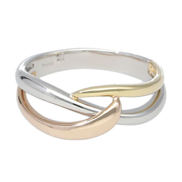 PT900 K18 3色 ウェーブ リング 指輪 プラチナ 地金 18金 18k YG PG