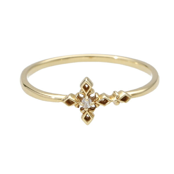 K18クロス（十字架）透かしゴールドリング　14号　526K2508 K18クロス（十字架）透かしゴールドリング 14号 526K2508 K18クロス