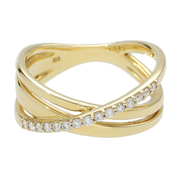 K18 三連 ダイヤモンド ゴールド リング 指輪 18金 18k シンプル