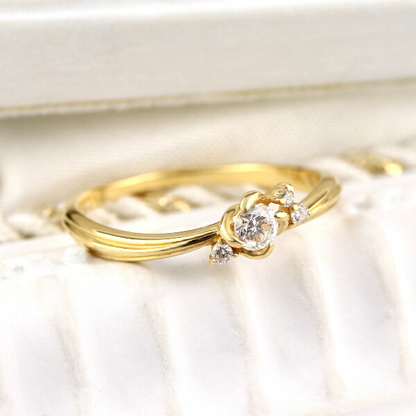 フラワーリング10金 5種の花を1本に。【K18/Pt900/K10】本物素材に触れ価値を高める。華奢