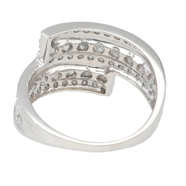 PT900 1.0ct ダイヤモンド ツイスト リング 指輪 プラチナ 天然 ダイヤ