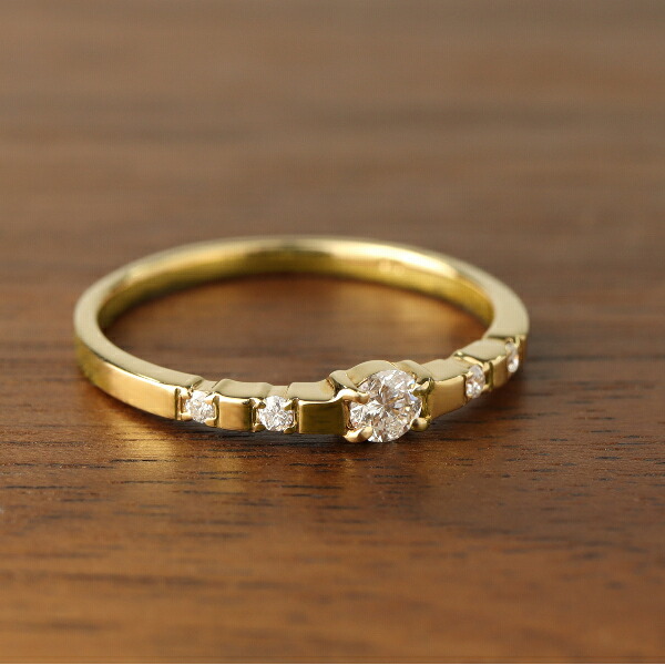 Jewelry i 平打ち リング 7mm幅 18金 指輪 メンズ K18 シンプル